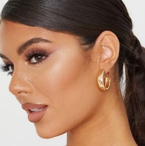 Rebecca Stainless Steel Plated With 14K Gold Hoop Earrings